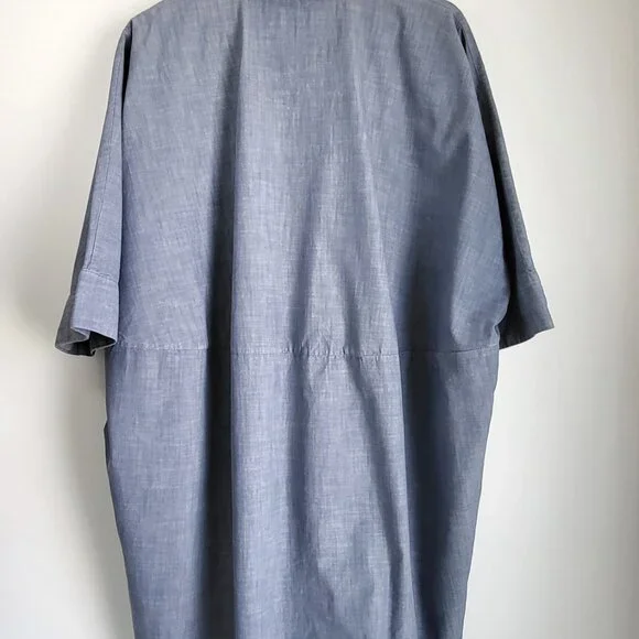 COS Blue Oversized Cotton Shirt Dress Pockets I Size M (fits L too) - Picture 4 of 14